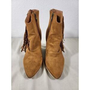 Beast Fashion Jackie Fringe Ankle Boot Tan Size 9